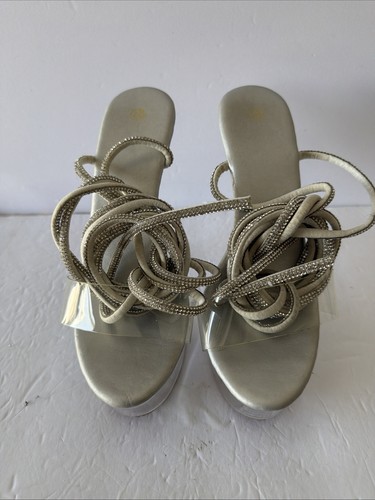 Stripper heels silver lace - stripper, lace-