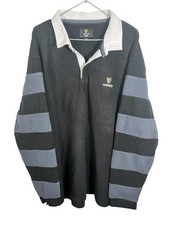 Guinness Men’s Rugby Fleece Shirt 3XL – Black & Grey Striped – Pullover Top