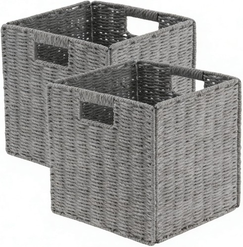 Pack faux wicker storage - 2-pack,