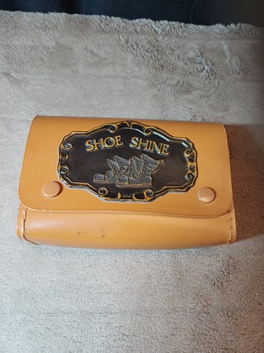 Vintage brown shoe shine case - vintage,