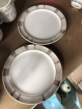 Denby Truffle Stripe Dessert Plates X 2 Diam 20cm