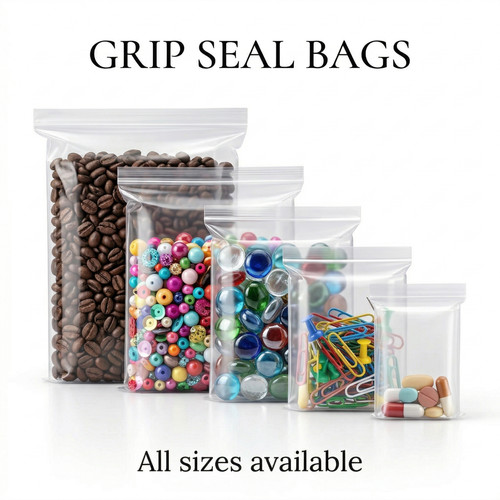 Clear grip seal bags - clear,