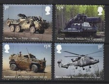 GREAT BRITAIN 2021 BRITISH ARMY VEHICLES SET 4 EX MINIATURE SHEET  FINE USED