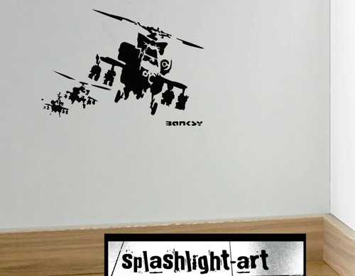 Banksy helicopter vinyl - , wall