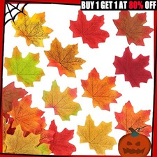 100X Artificial Maple Leaf Autumn Fake Leaves Craft Wedding Halloween Decoration