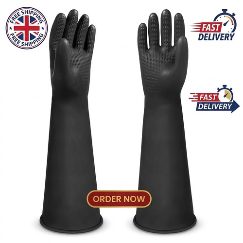 Heavy duty rubber gloves - rubber, 18"