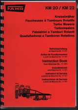 Fahr KM 20 and KM 22 Tractor Drum Mower Operator Instruction Book