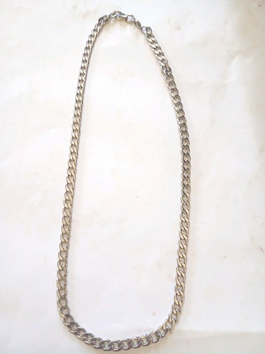 Silver diamond cut curb - silver, 22"