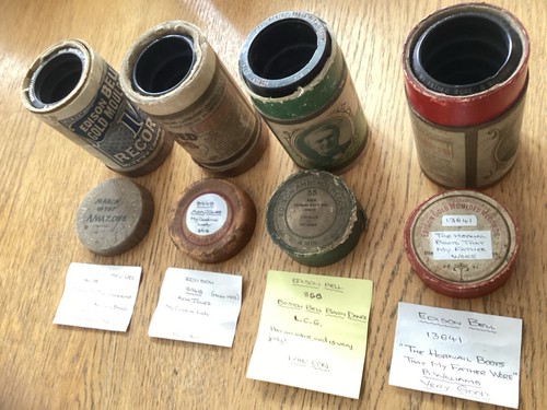 Seven phonograph cylinders - phonograph,