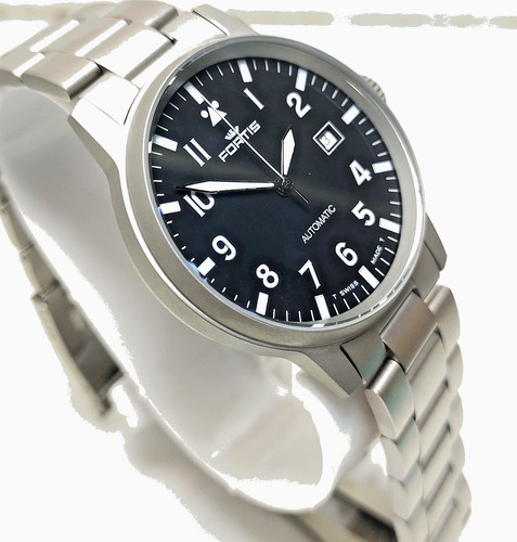 Fortis flieger black - flieger, dial