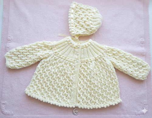 Hand knitted baby lacey - hand,