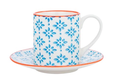 Blue patterned espresso cups - 2,