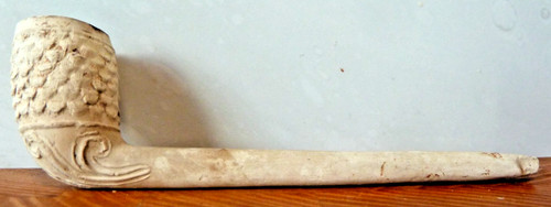 Ornate vintage clay pipe - ornate,