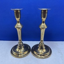 Large Vtg Solid Brass Trumpet Candlestick Holders 8" Candle Holders Set of 2