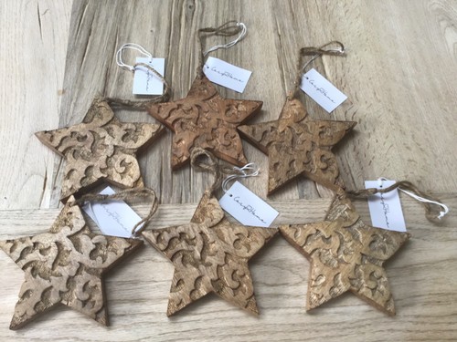 Wooden decorative stars - wooden,