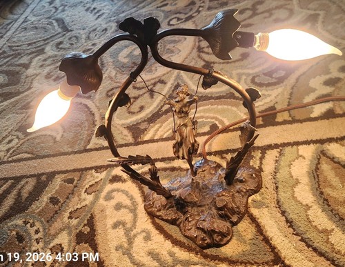 Vtg bronze lady double - lady,