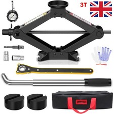 for VOLVO XC60 XC70 V60 V70 3Ton Car Scissor Lift Jack Tool Kit W/Pressure Gauge