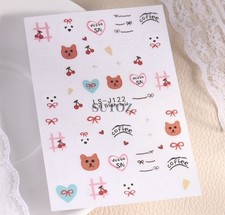 Nail Art Stickers GORGEOUS CUTE TEDDY BEARS AND BOWS LS-J122