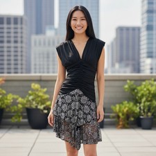 Vintage 80s Dress Black Silky