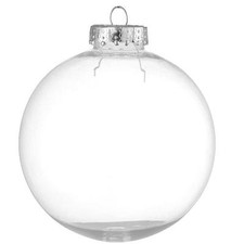 100mm clear baubles fillable - 100mm,