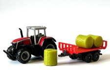 Massey Ferguson Tractor + Trailer Bales Model Toy Diecast 1:87 Scale Maisto