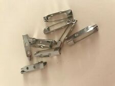 10 x Chrome 20mm x 5mm Brooch Backs