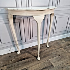 Antique Style Painted Half Moon Table - Hall Console Demi Lune - For Up-Cycle