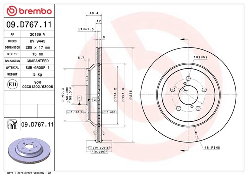 Brake disc left right - disc, 1
