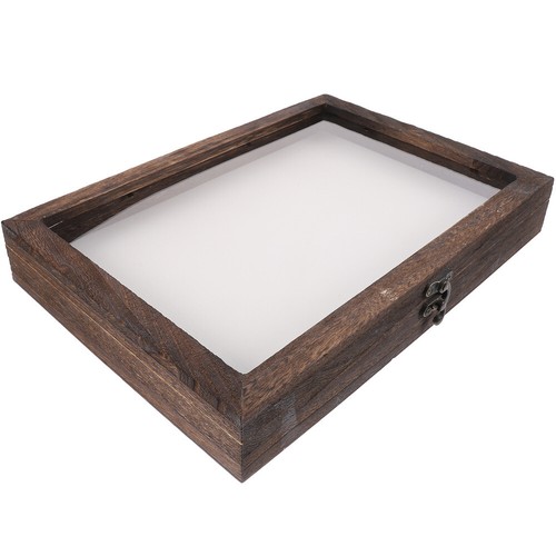 Glass top wooden box medal - top,