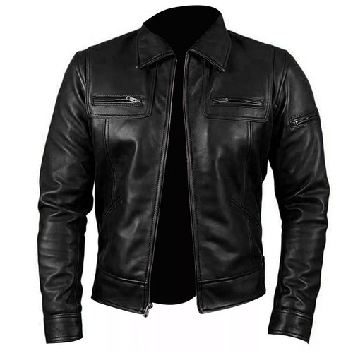 Men black vintage cafe racer - men's,