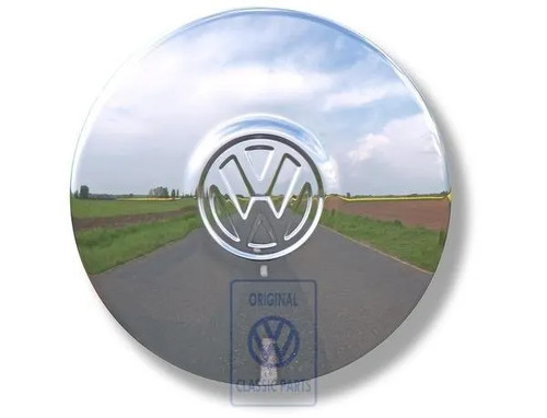 Chrome flat hubcap genuine - chrome, vw