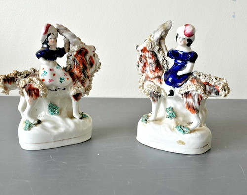 Pair antique staffordshire - antique,