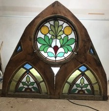 ANTIQUE TUDOR CHURCH STAINED