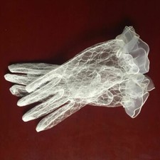 New white short sheer lace