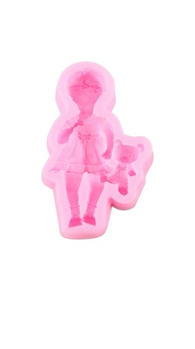 Silicone mould girl holding - silicone,