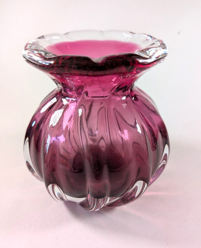 Vintage cranberry glass - cranberry, ribbed
