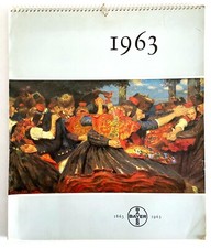 Art Calendar 1963 Farbenwerke Bayer Ag To 100 Anniversary, Renoir, Art Print