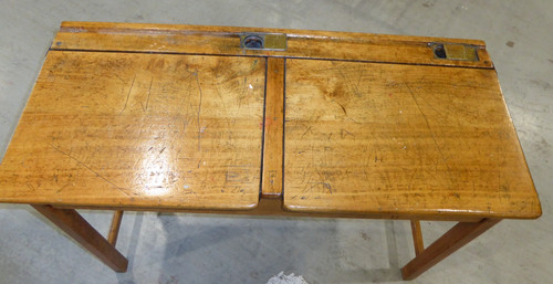 Vintage school desks with