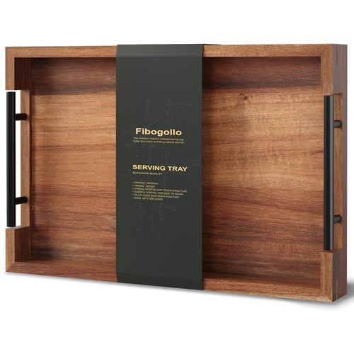 Acacia wood serving tray with - acacia,