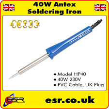 Antex Model HP40 40W 230V Soldering Iron with PVC Cable, UK Plug SP82270