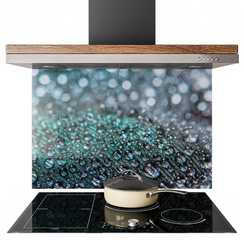 Glass splashback kitchen - kitchen, tile