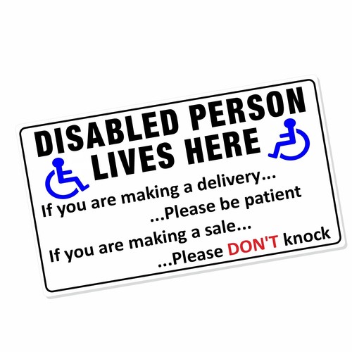 Disabled person lives here - lives,