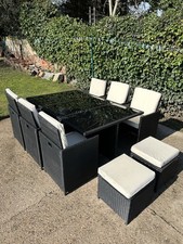 RATTAN CUBE DINING TABLE 11PC