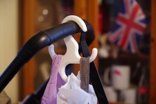 Strong triple buggy hook, stroller, pram, pushchair. UK made. 🇬🇧