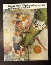 Sprite Soda Flowers Daisey's 1968 Vintage 10.5" x 13.5" Oversized Poster Like Ad