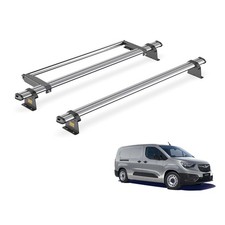 Vauxhall Combo Roof Rack for 2018+ [L2] 2x Roof Bars & Roller Van Guard Trade