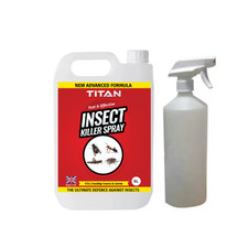 5L Titan Strong Dust Mite Carpet Bug Insect  Killer Spray Treatment + 1L Bottle