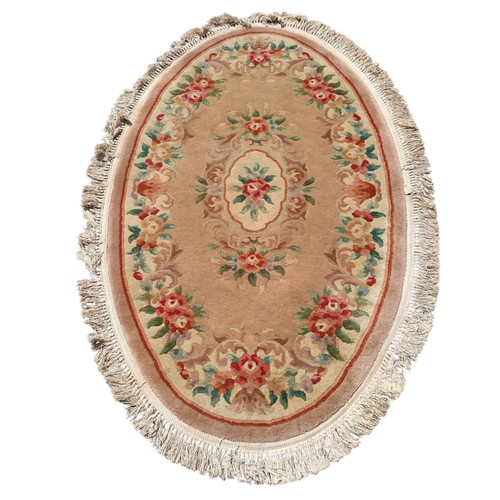Vintage oval floral rug - oval,