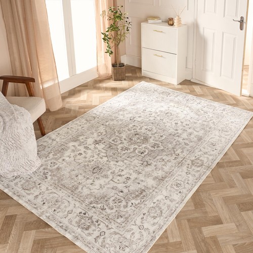 Ohs washable rug vintage print - vintage,