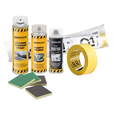 CHAMALEON Kit Ripristino Fanali PRIMER TRASPARENTE 2K SILICONE NASTRI